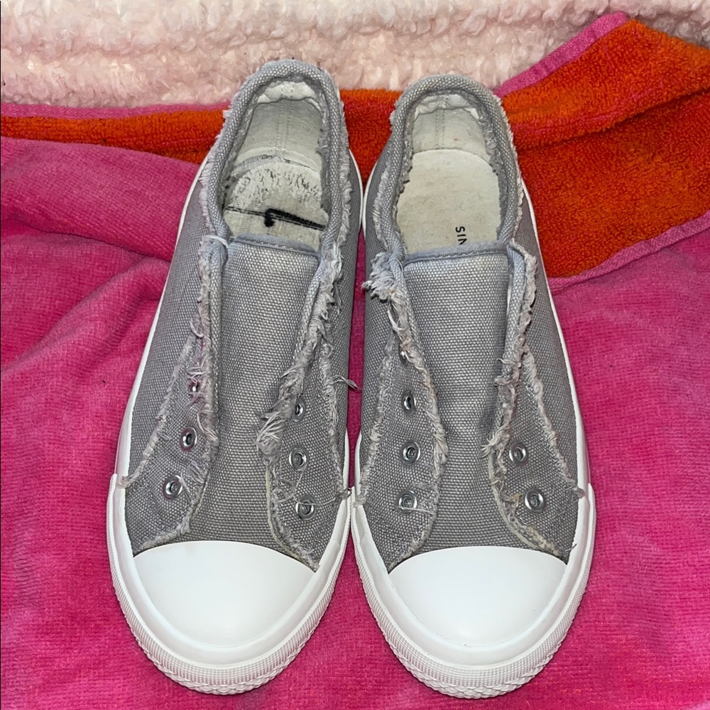 Sincerely Jules Gray Canvas Slip-Ons